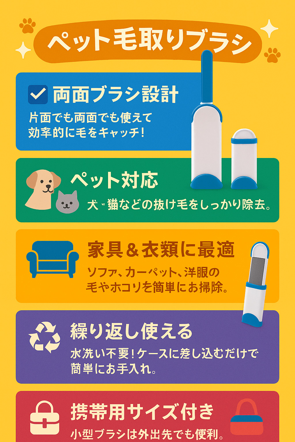 ペット毛取りブラシ